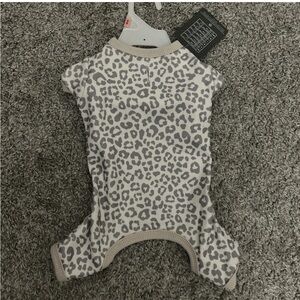 Leopard Print Dog Sweater - Gray